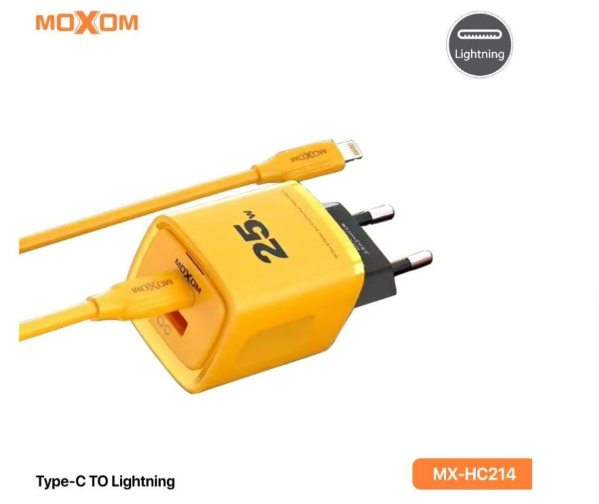MOXOM MX-HC214 25W Fast Charger with Type-C to Lightning Cable