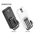 BOROFONE 10000mAh Power Bank with Built-in Charging Cables & Digital Display
