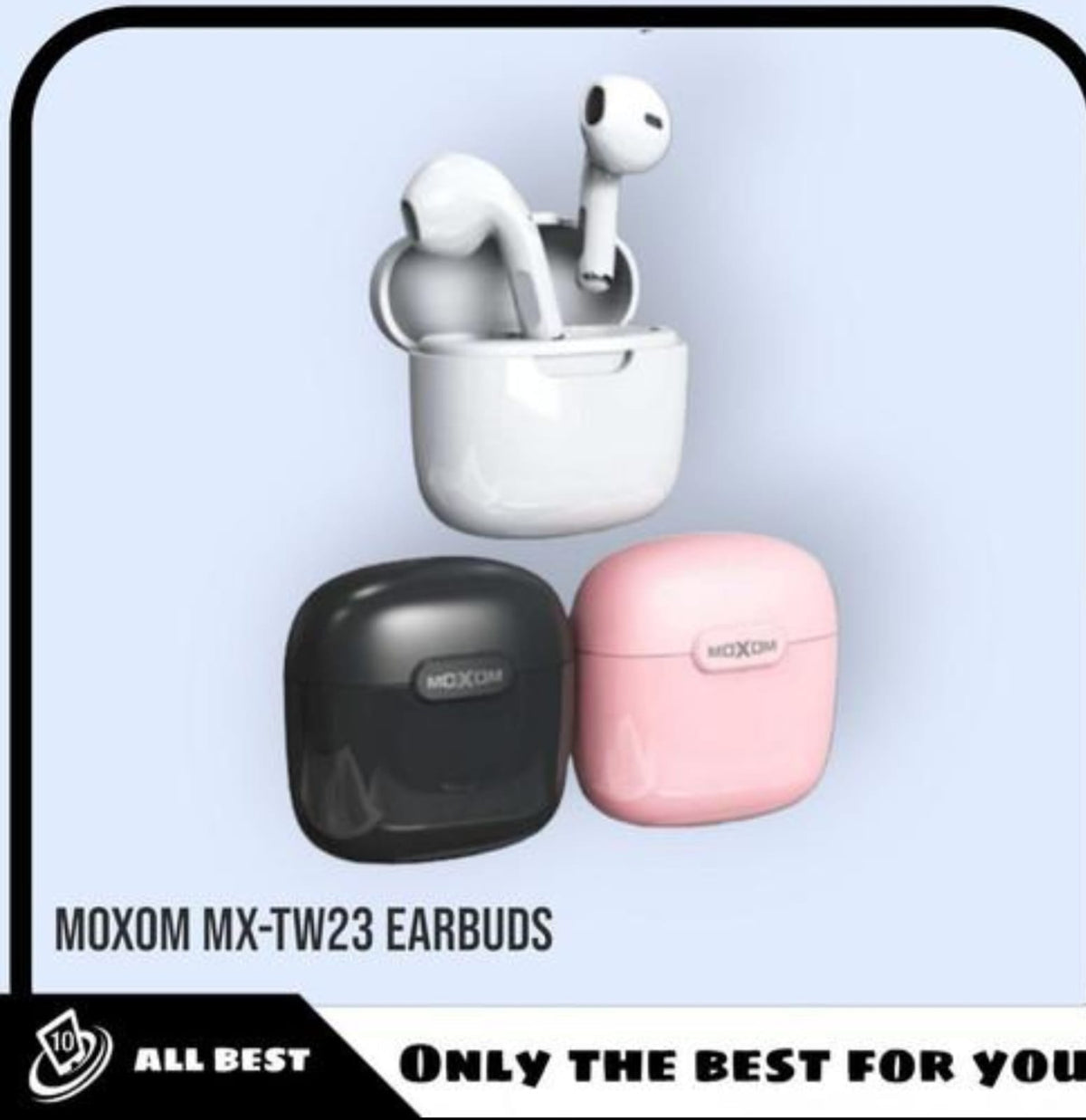MOXOM MX-TW23 Wireless Bluetooth Earbuds with Charging Case, Premium Stereo Sound Earphones
