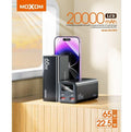 MOXOM MX-PB72 20000mAh Power Bank 65W PD Fast Charging with LCD Digital Display, USB-C and USB-A Ports